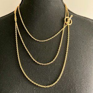 TORY BURCH 18K Gold-Plated Layered Necklace